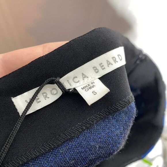 Veronica Beard Barouqe Scroll Print Flounce Mini Skirt Charcoal Navy Blue Small - Picture 5 of 10